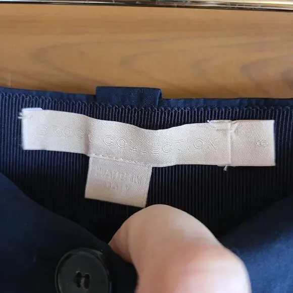 Brock Collection Olivio Navy Blue Button Front High Rise Midi Skirt 8 Minimalist - Picture 4 of 6